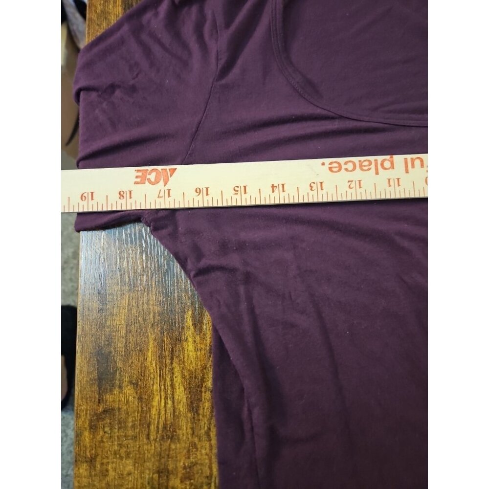 Y2k Victoria's Secret Henley Long Sleeve Shirt Purple gold Sz Med Gold Foil Logo - Picture 7 of 7